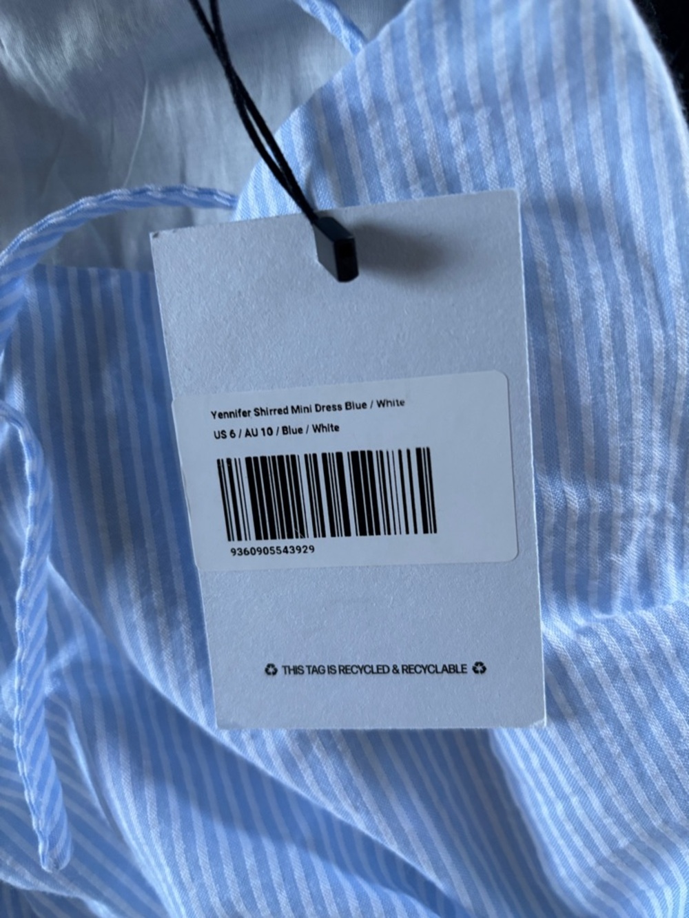 Princess Polly Light Blue Striped Smocked Waist Dress - Picture 3 of 3